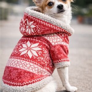 Berkshire Festive Red and White Dog Hoodie